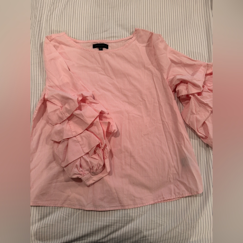 Sanctuary Pink Ruffle Sleeve Top